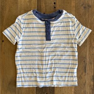 Little Sleepies Play - Blue Wave Stripes Henley Tee - Size: 12-18 months